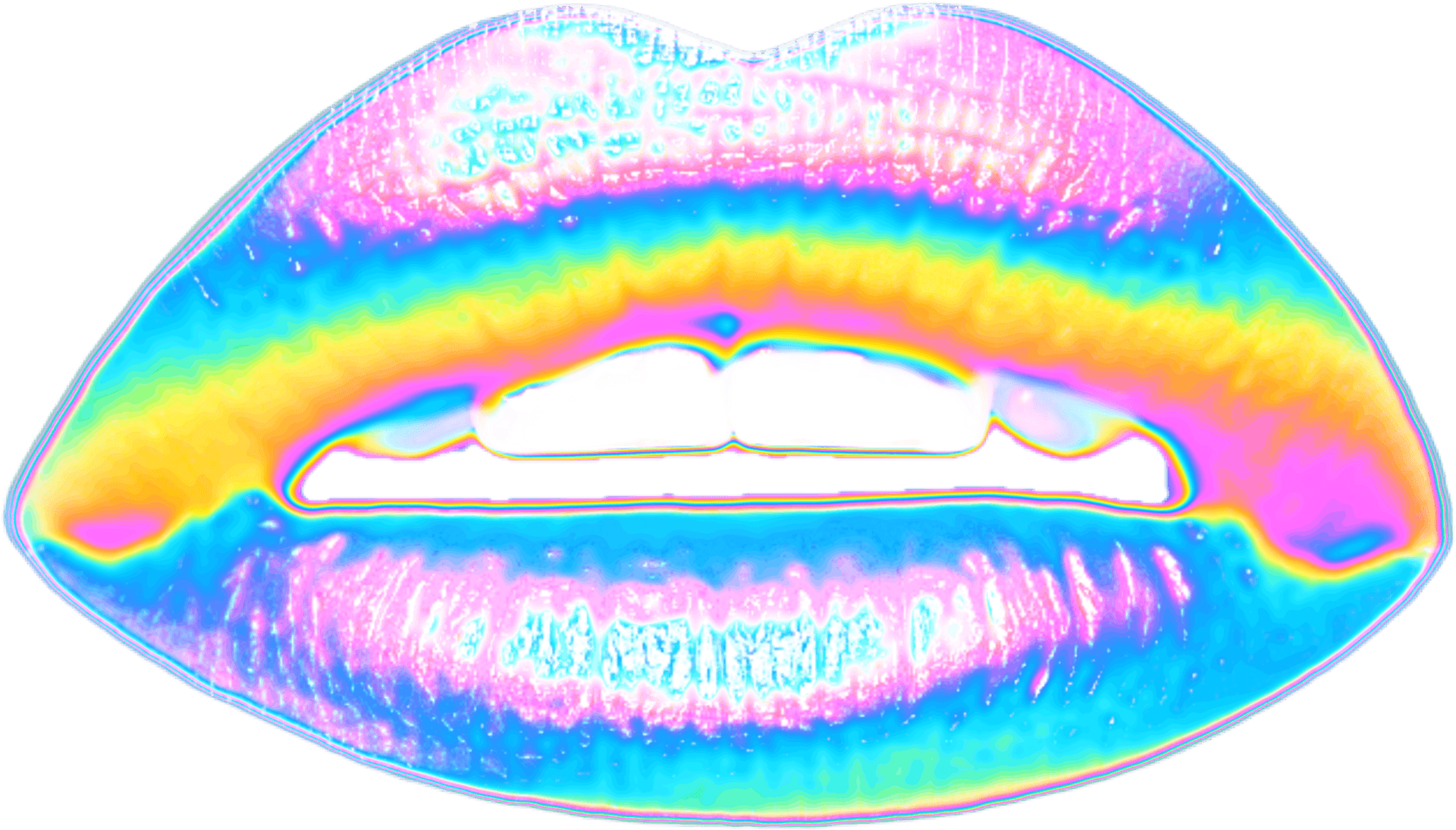 Colorful Thermal Lips Smile PNG