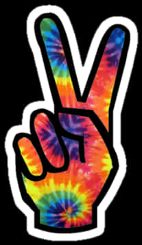 Colorful Tie Dye Peace Sign Sticker PNG
