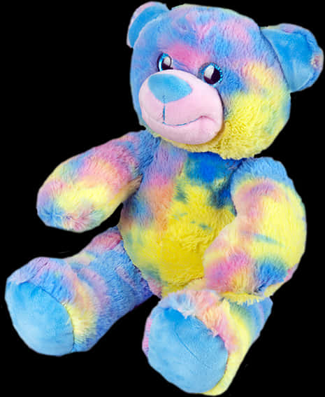 Colorful Tie Dye Teddy Bear PNG
