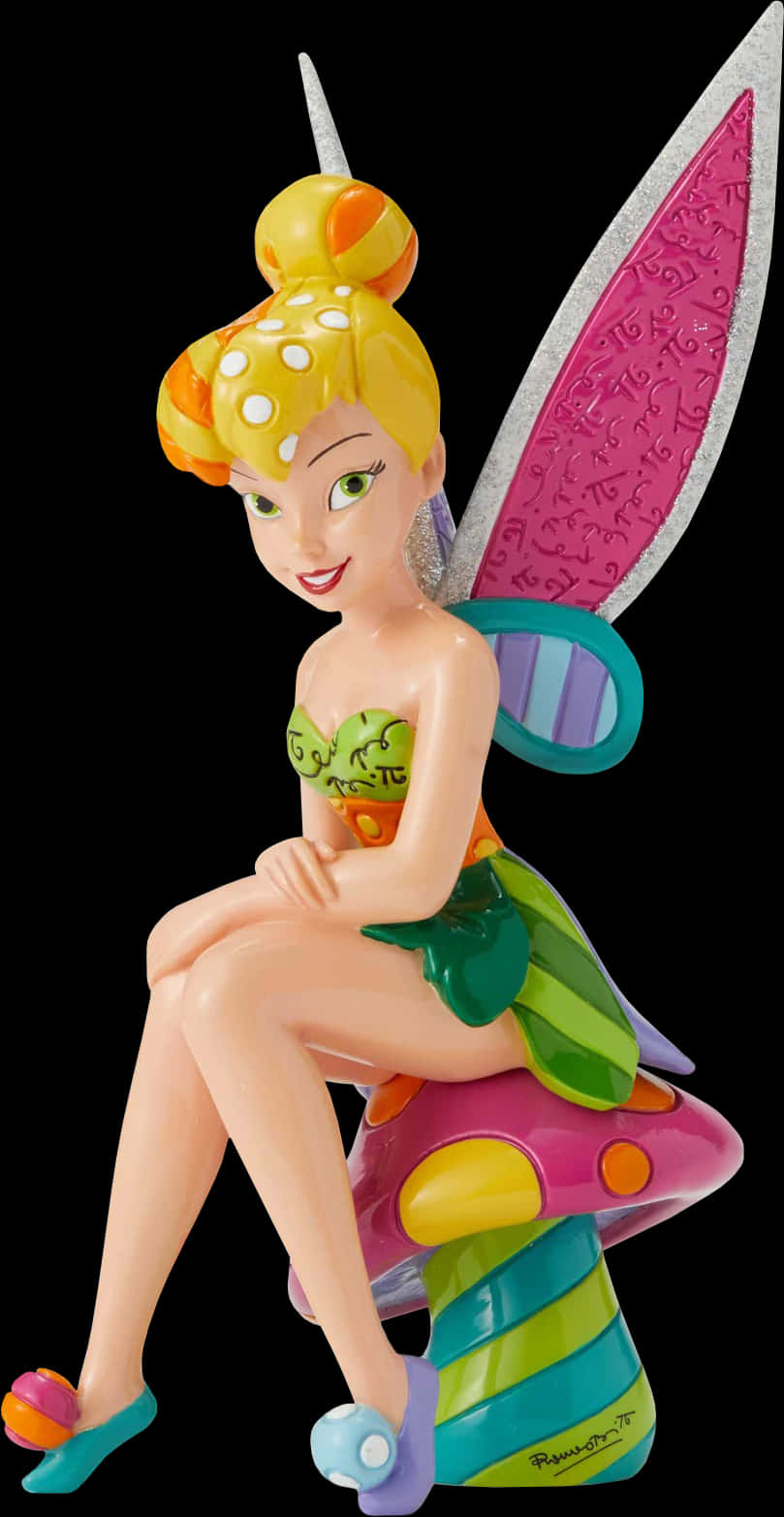 Colorful Tinkerbell Figurine PNG