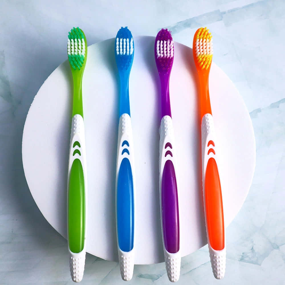 Colorful Toothbrushes Array Wallpaper