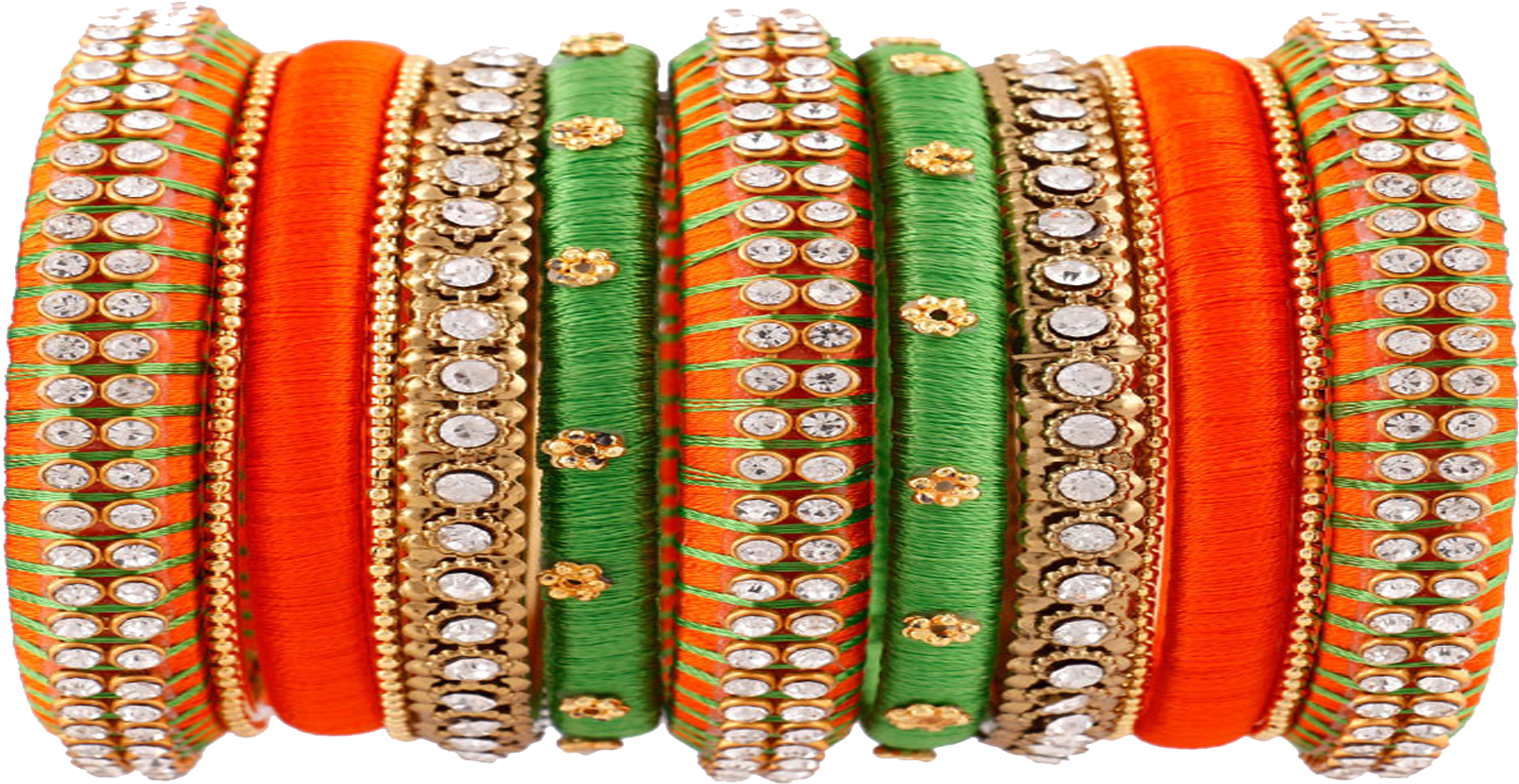 Colorful Traditional Bangles Set PNG