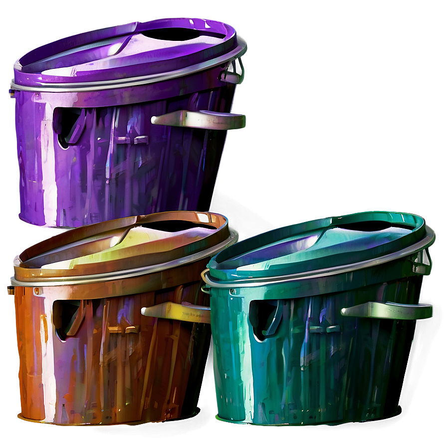 Colorful Trash Bin Concept Png 05252024 PNG