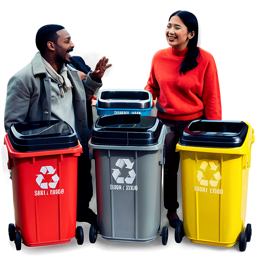 Colorful Trash Bin Concept Png Uql70 PNG