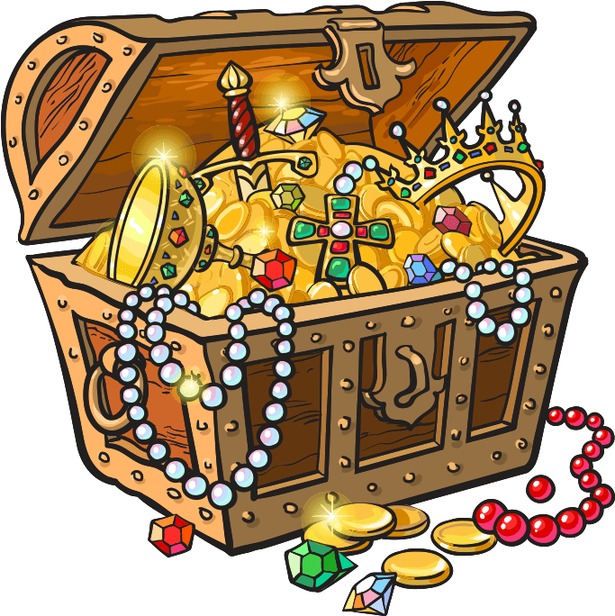 Colorful Treasure Chest Fullof Jewelsand Gold PNG