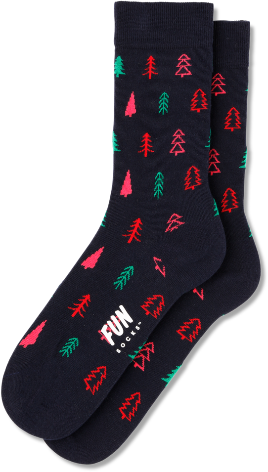 Colorful Tree Pattern Socks PNG