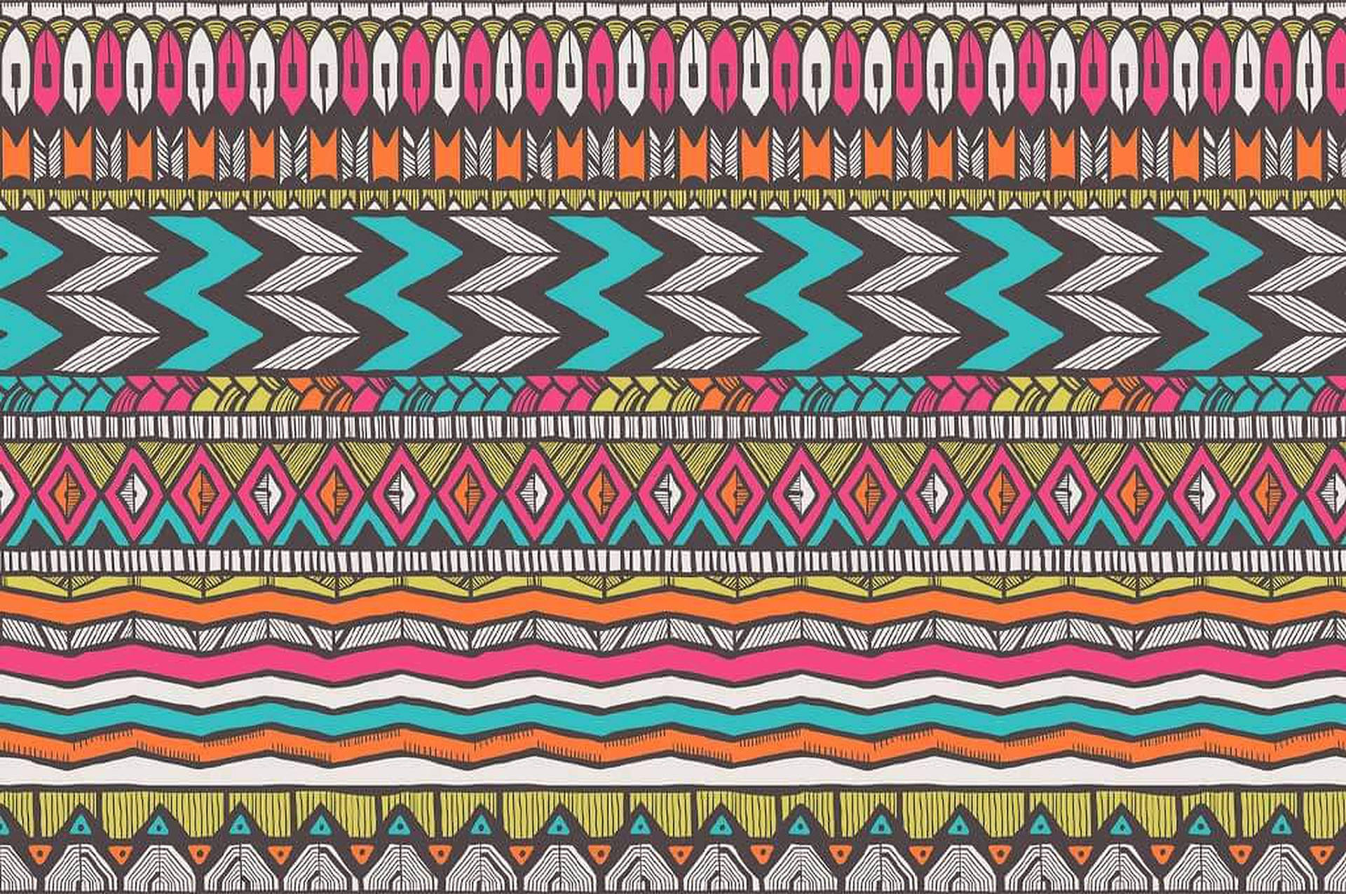 Farverigt tribal mønsterplakat Wallpaper