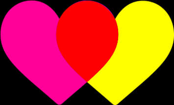 Colorful Triple Hearts PNG