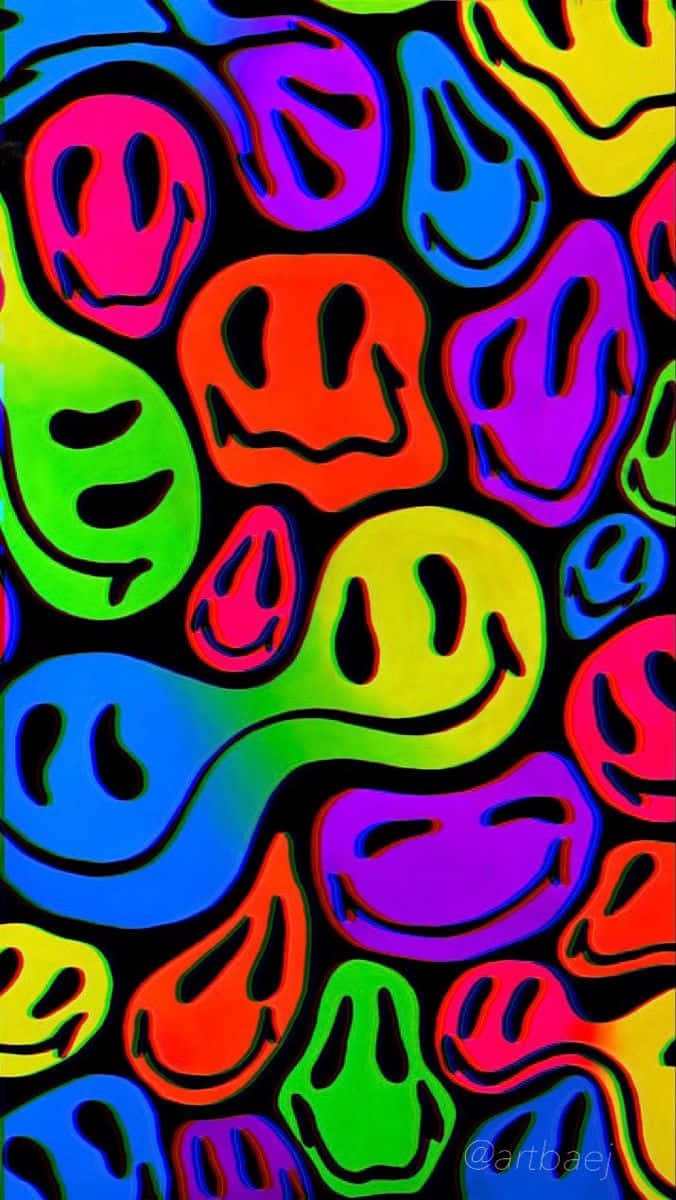 Colorful_ Trippy_ Smiley_ Faces_ Pattern.jpg Wallpaper