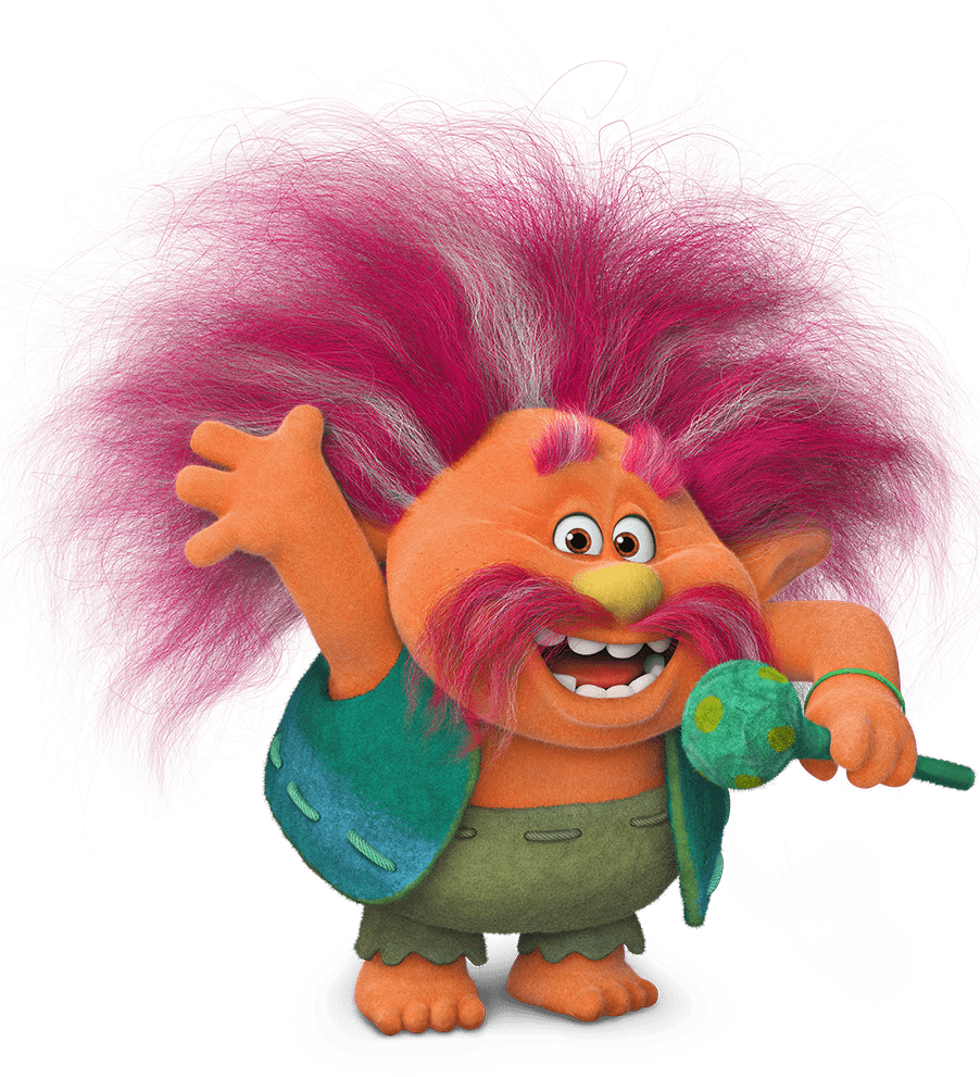 Colorful Troll Character With Fish PNG