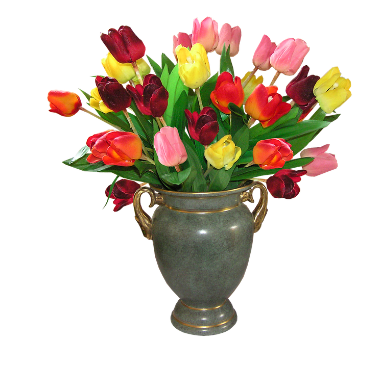 Colorful_ Tulips_in_ Vase.png PNG