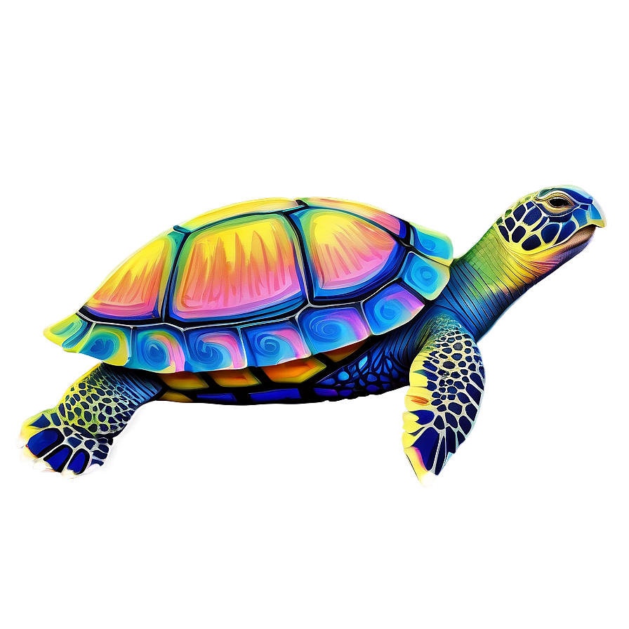 Download Colorful Turtle Artwork Png 37 | Wallpapers.com