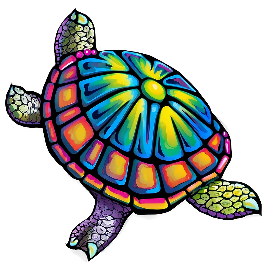 Colorful Turtle Artwork Png Rsp PNG