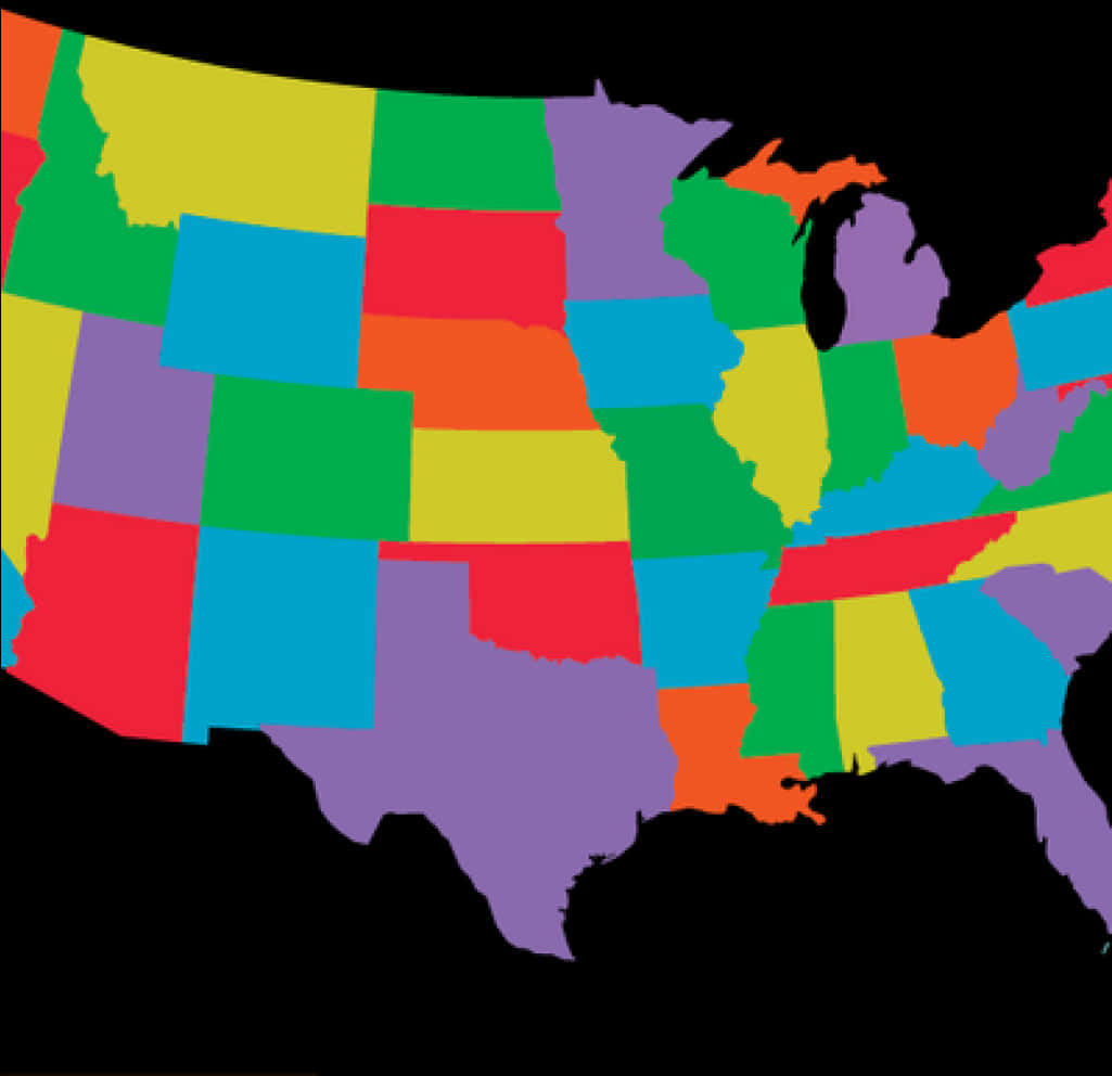 Colorful U S A Map PNG