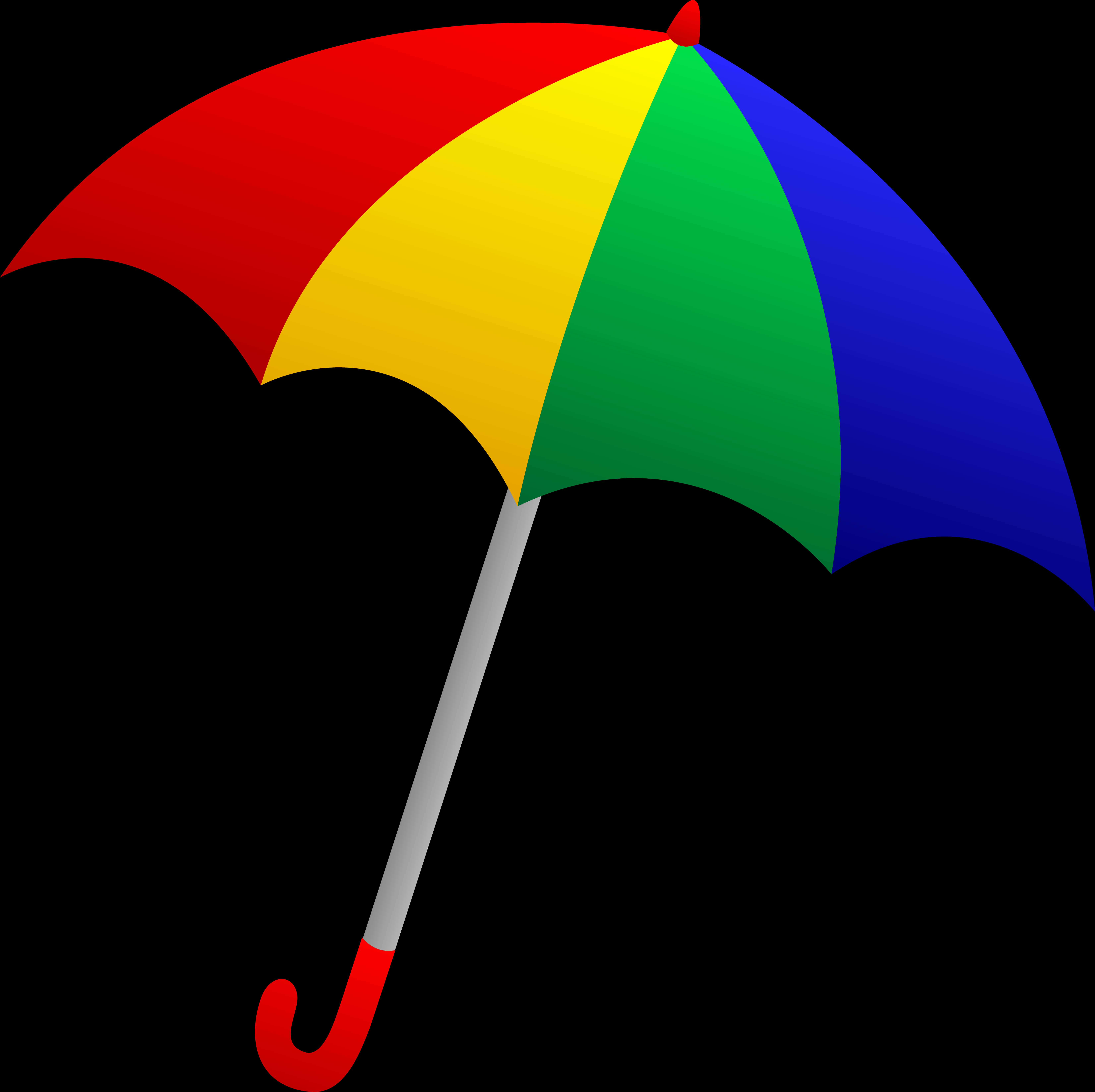 Colorful Umbrella Black Background PNG