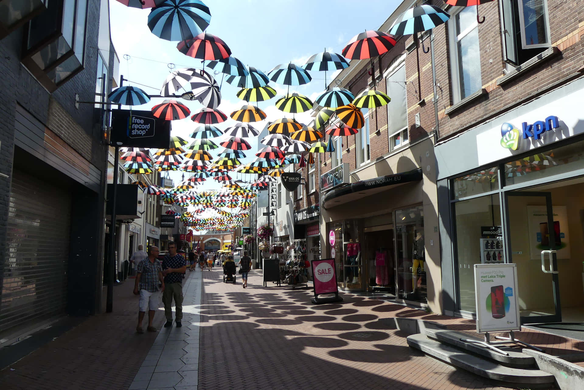 Colorful Umbrella Canopy Oosterhout Shopping Street Wallpaper