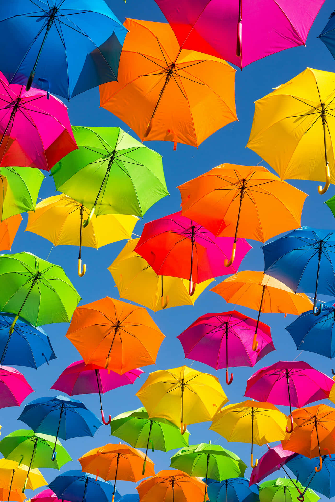 Colorful Umbrella Sky Wallpaper
