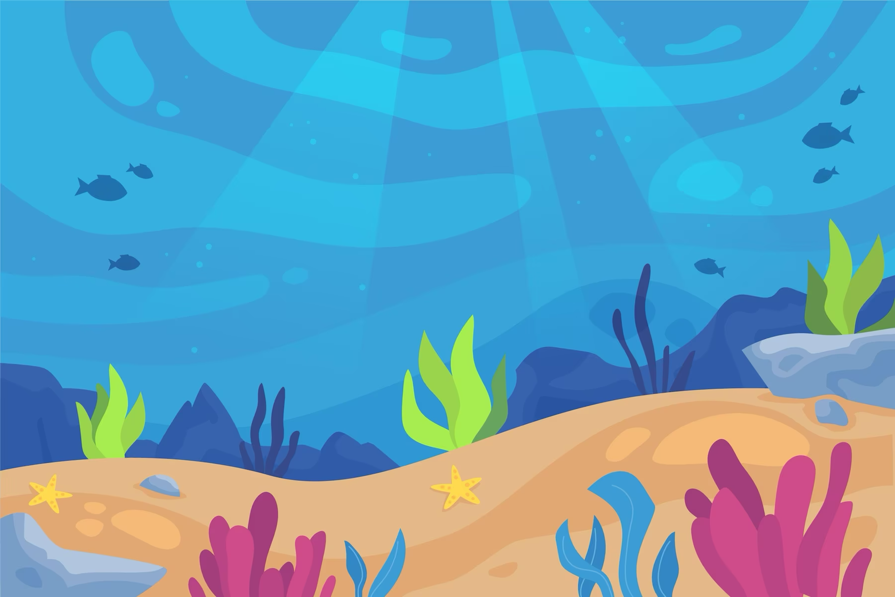 Colorful Underwater Aquarium Scene