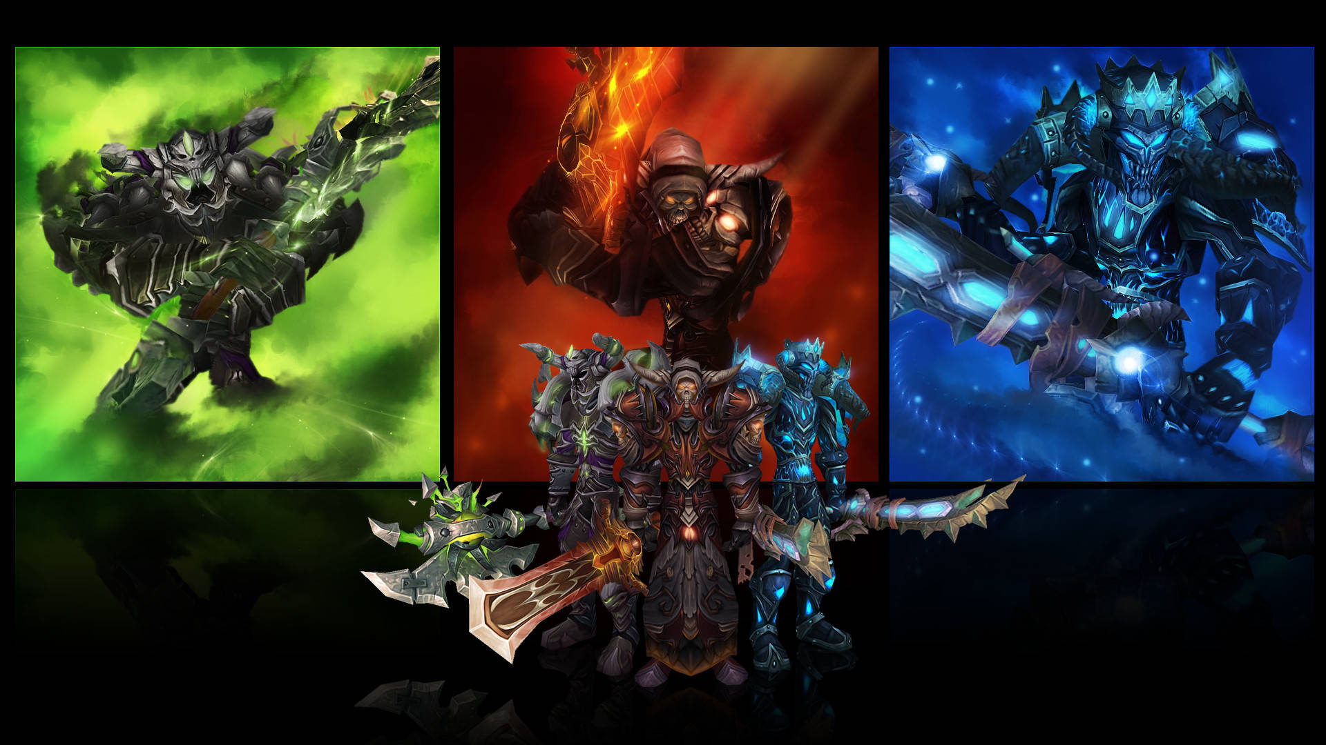 Colorful Unholy Death Knight Collage Wallpaper