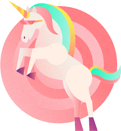 Colorful Unicorn Graphic PNG