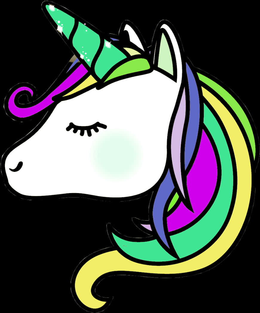 Colorful Unicorn Graphic PNG