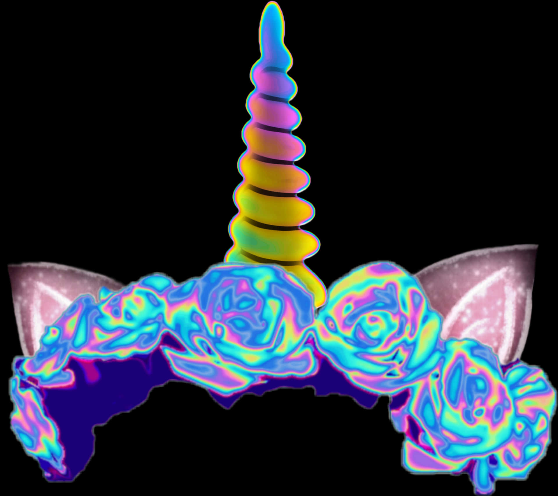 Colorful Unicorn Hornand Ears PNG