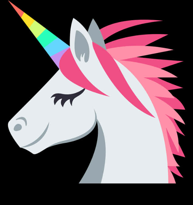 Colorful Unicorn Profile Illustration PNG