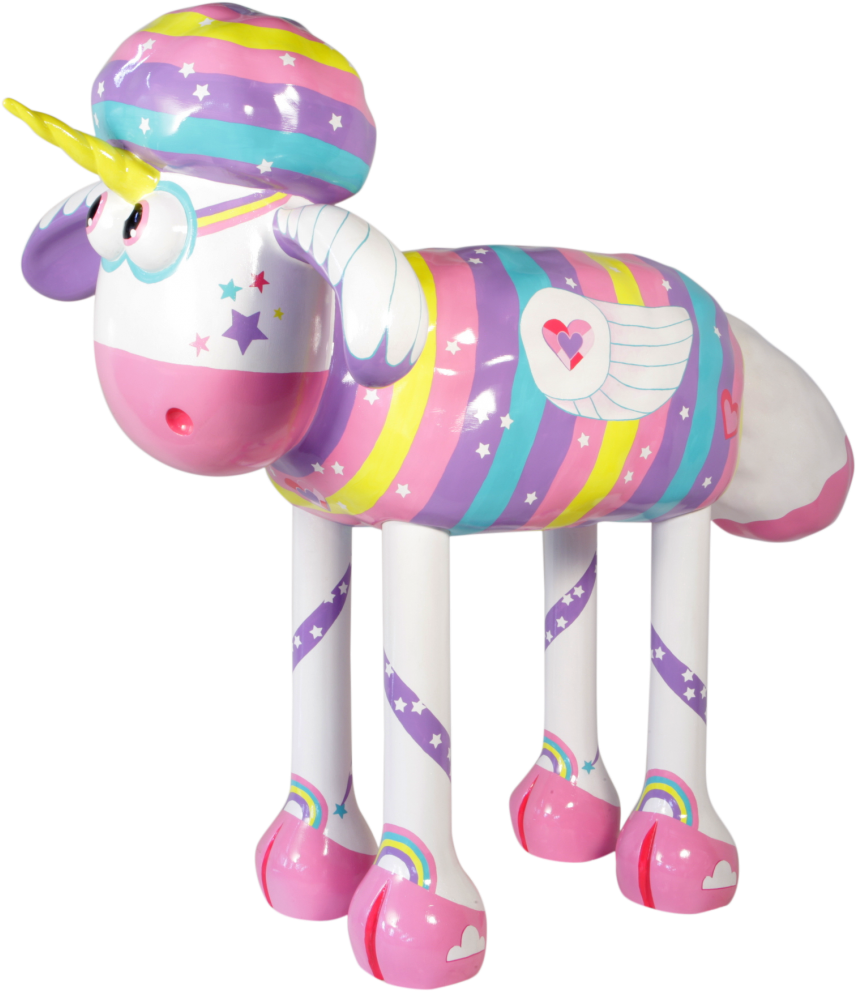Colorful Unicorn Sheep Inflatable PNG