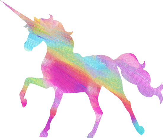 Colorful Unicorn Silhouette PNG