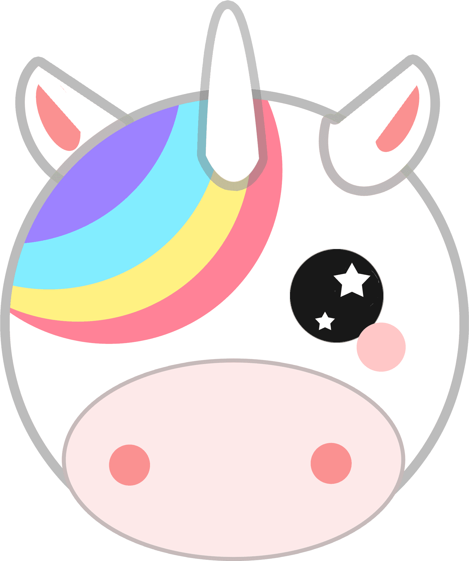 Colorful Unicorn Sticker Design PNG