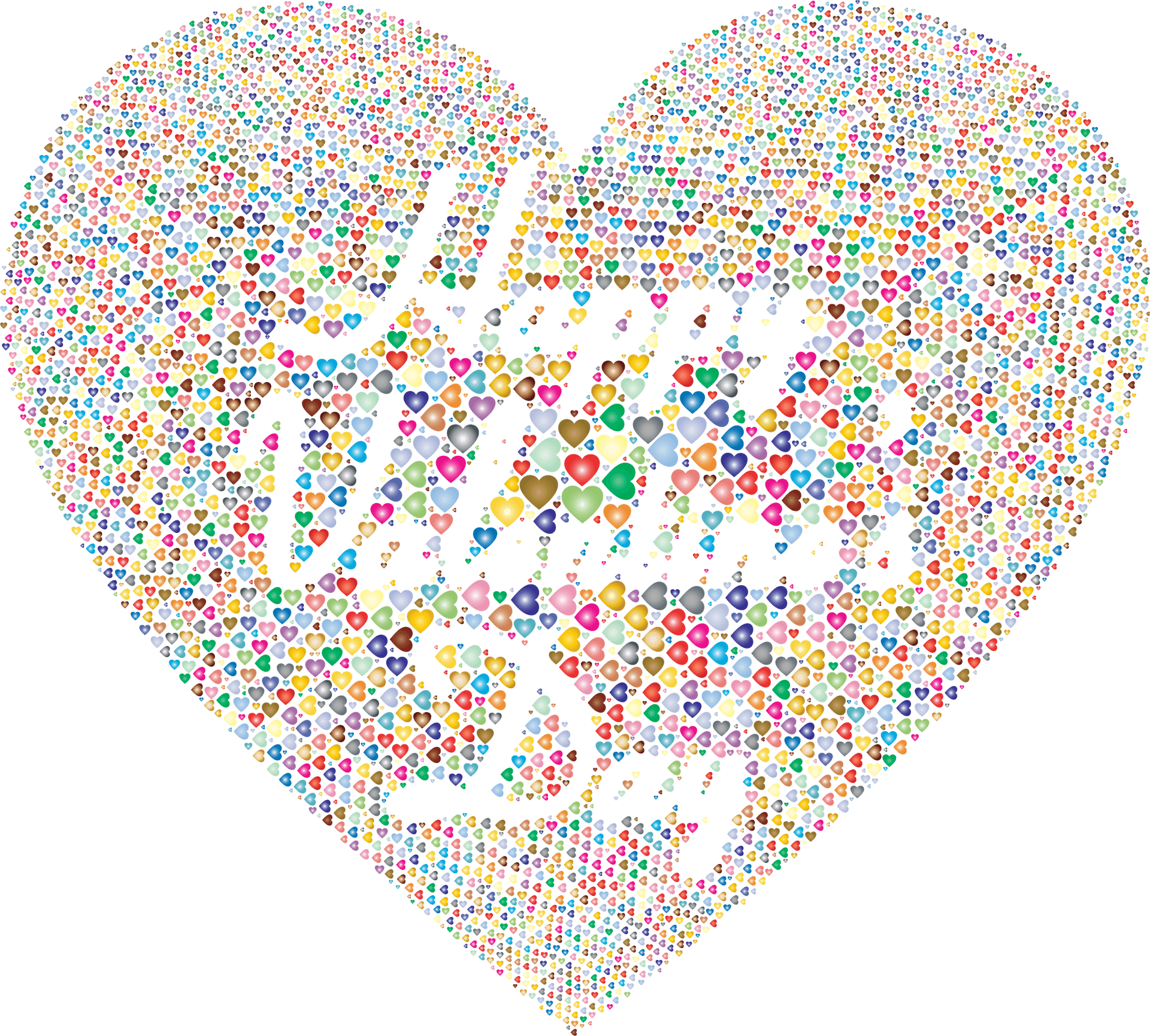 Colorful Valentines Day Heart Balloons PNG