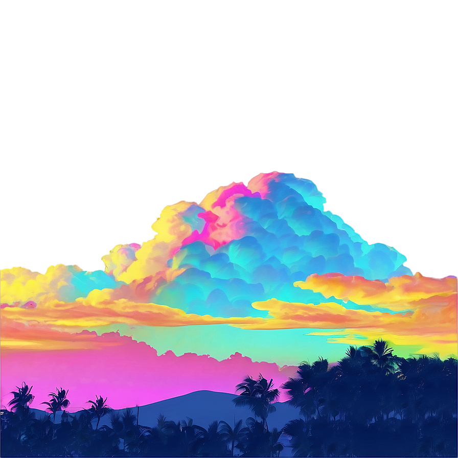 Download Colorful Vaporwave Sky Png 40 | Wallpapers.com