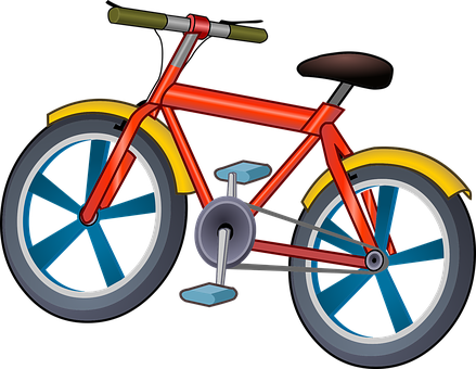 Colorful Vector Bicycle Illustration PNG