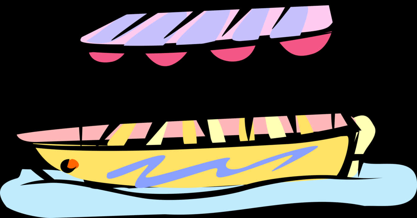 Colorful Vector Boat Illustration PNG