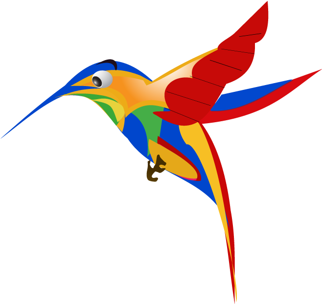 Colorful Vector Hummingbird PNG