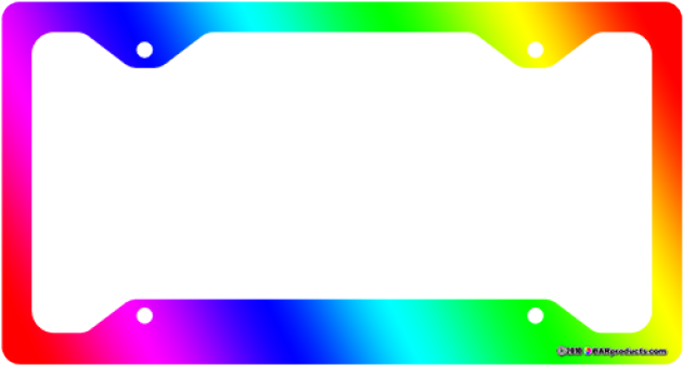 Colorful Vector License Plate Frame PNG