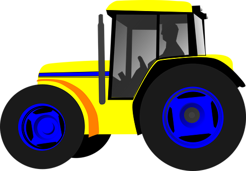 Colorful Vector Tractor Illustration PNG