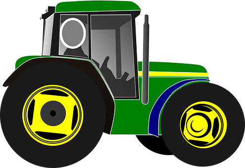Colorful Vector Tractor Illustration PNG