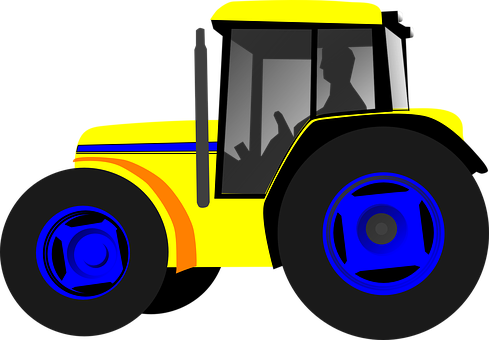 Colorful Vector Tractor PNG