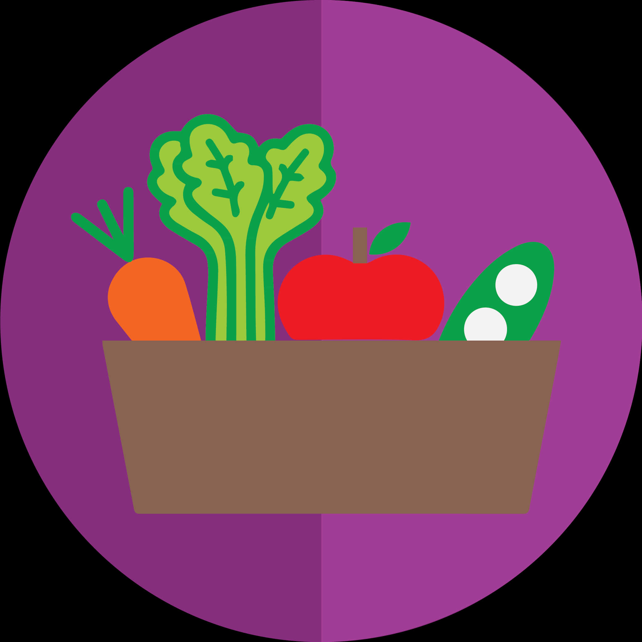 Colorful Vegetable Basket Illustration PNG