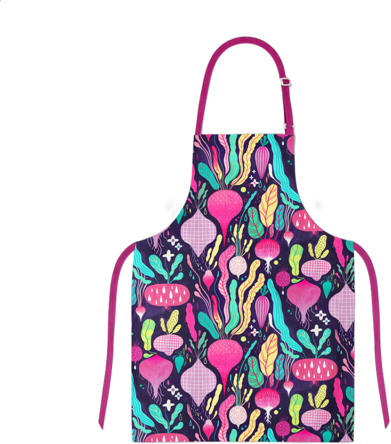 Colorful Vegetable Pattern Apron PNG