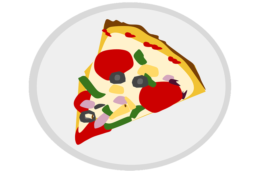 Colorful Vegetable Pizza Slice PNG