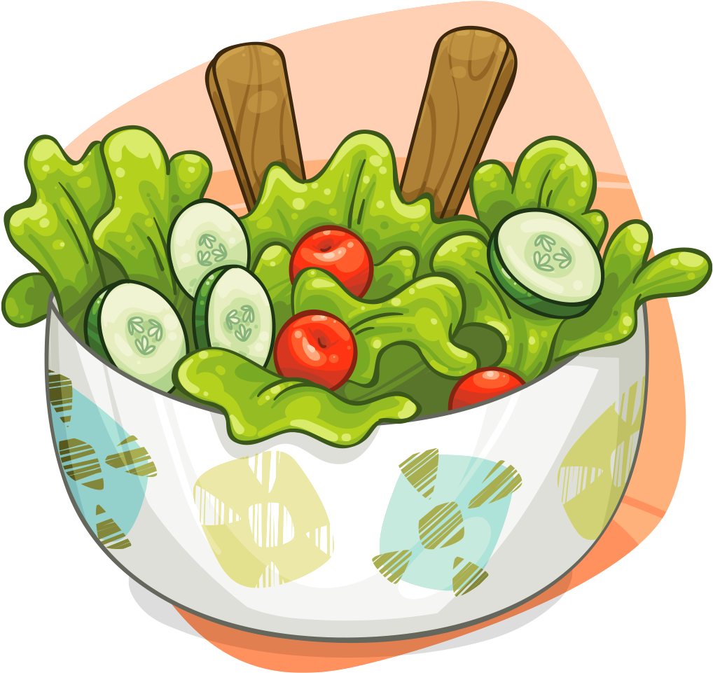 Colorful Vegetable Salad Illustration PNG
