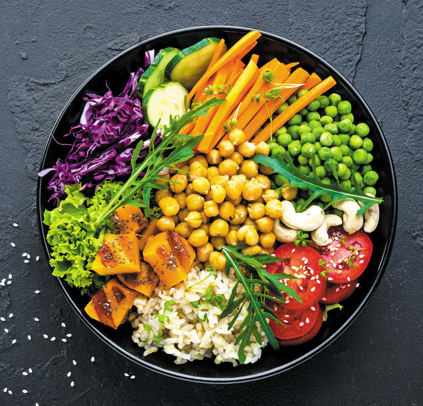 Colorful Vegetarian Buddha Bowl Wallpaper