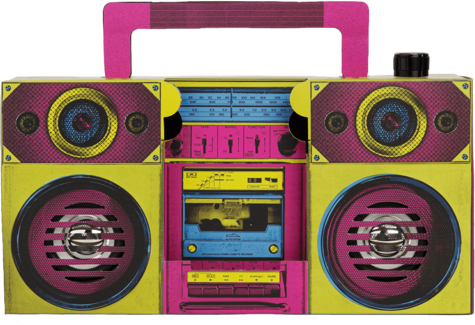Colorful Vintage Boombox PNG