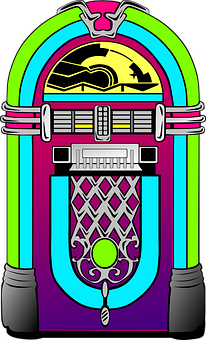 Colorful Vintage Jukebox Illustration PNG