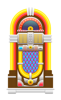 Colorful Vintage Jukebox Illustration PNG