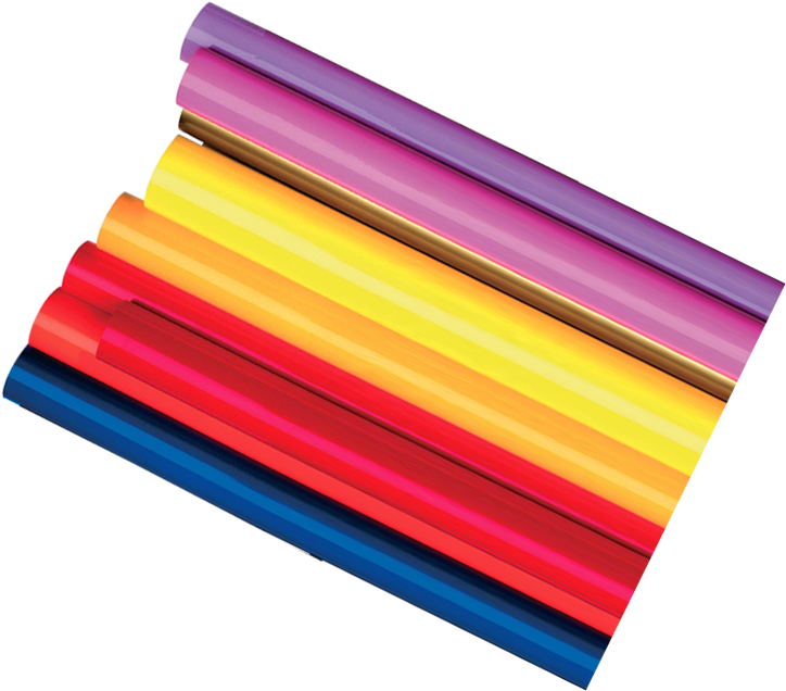 Colorful Vinyl Sheets Stacked PNG