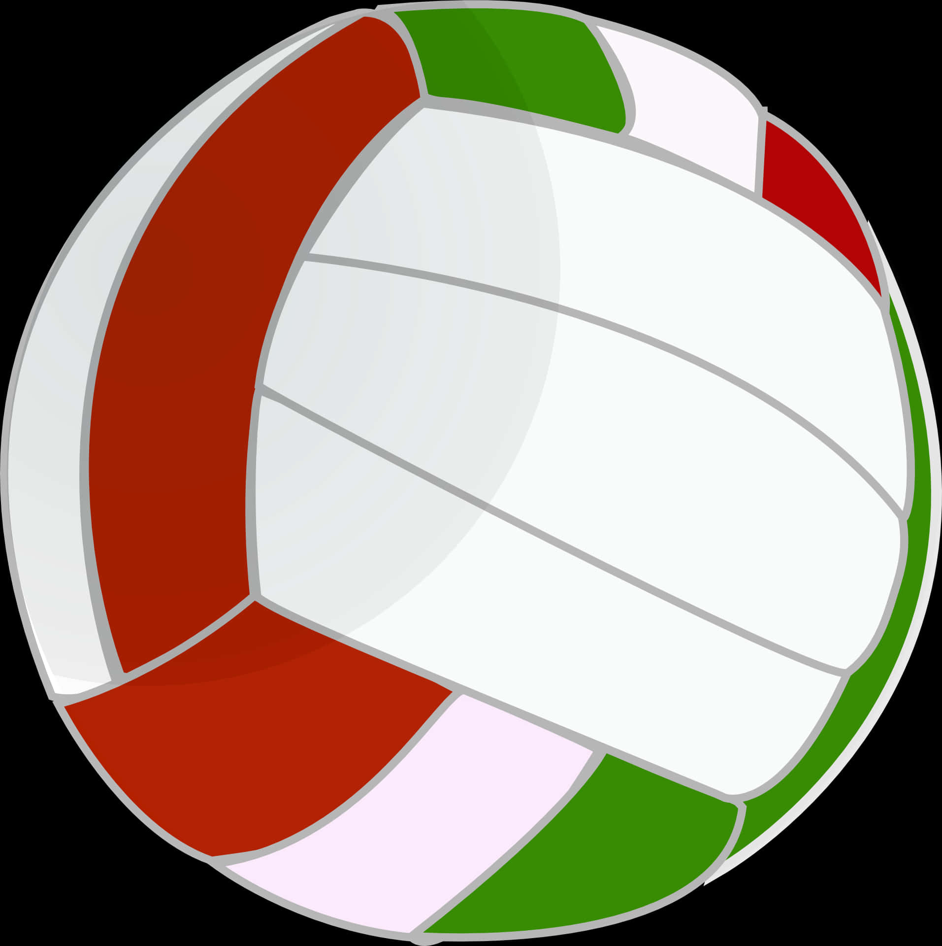 Colorful Volleyball Vector Illustration PNG
