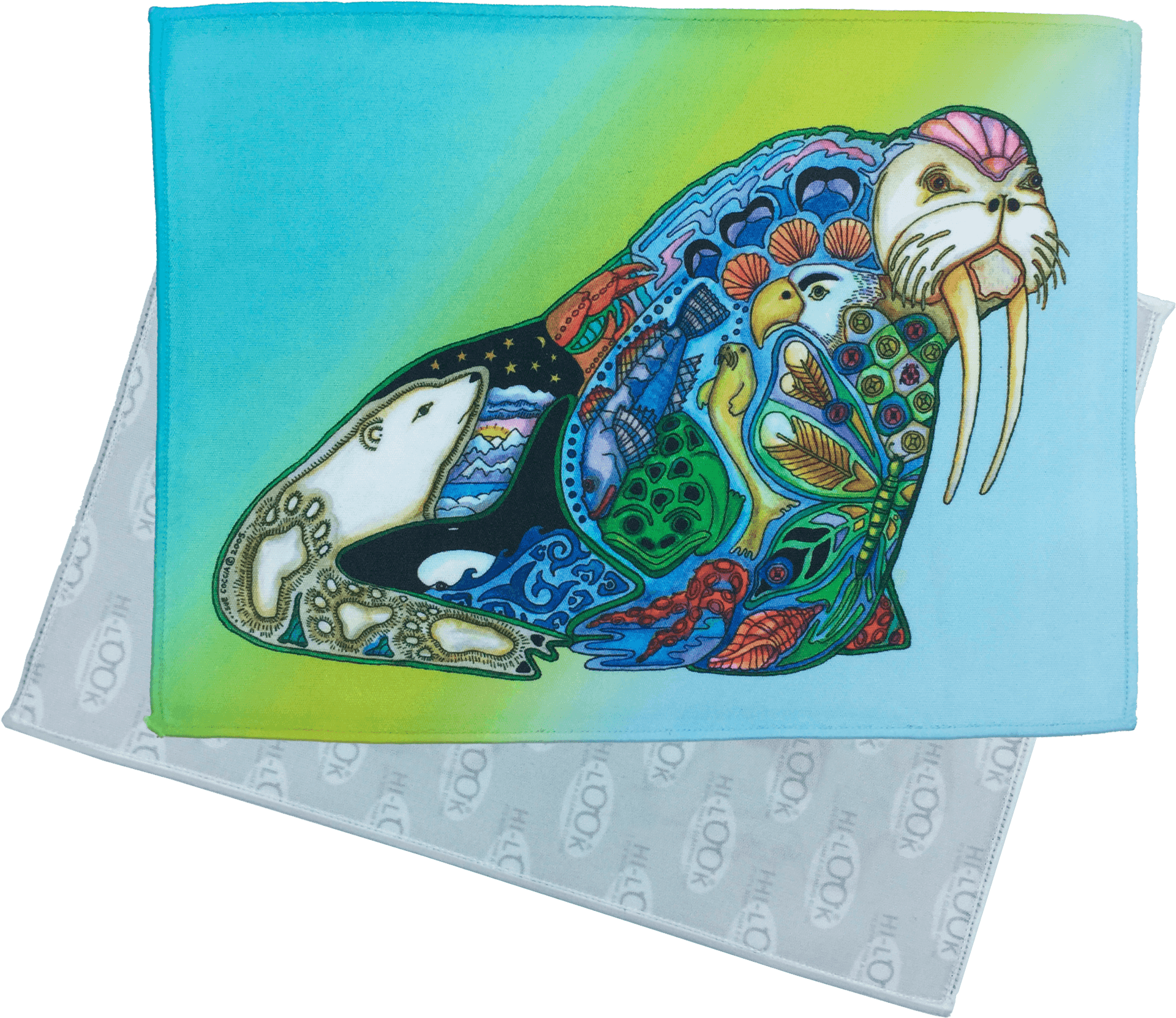 Colorful Walrus Artwork Face Mask PNG